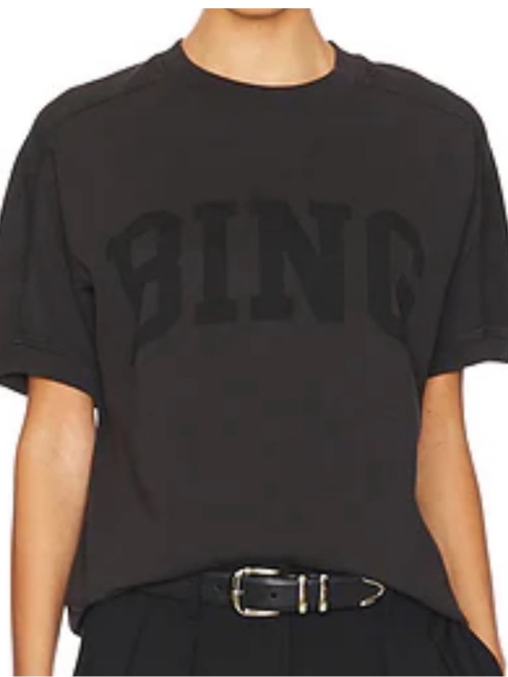 Anine Bing Jaylin Tee Bing in Vintage Black